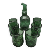 Carafe et 6 verres vintages Empoli - années 60'