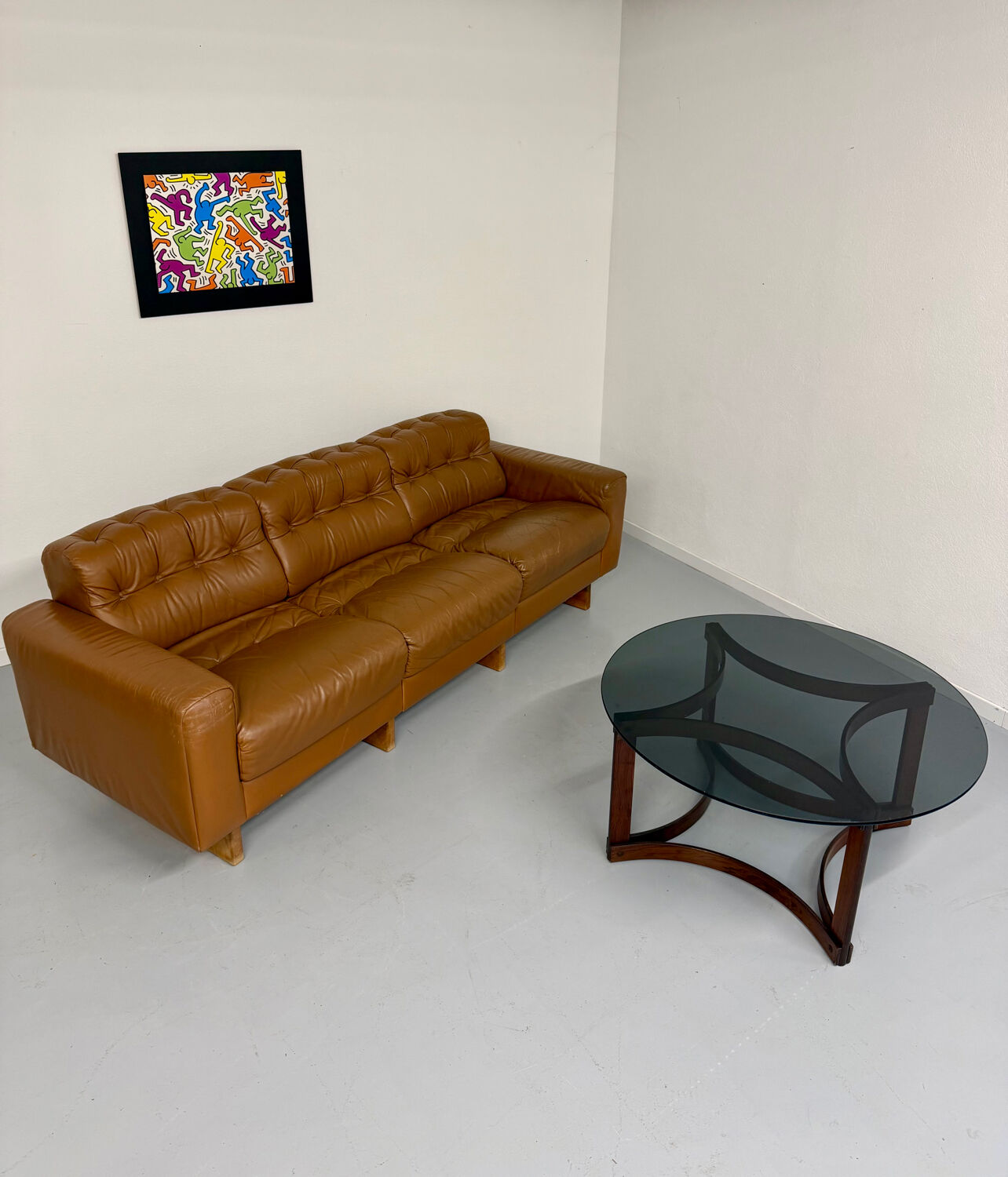 Vintage 1970s De Sede DS-40 camel leather 3-seater sofa