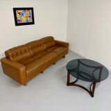 Vintage 1970s De Sede DS-40 camel leather 3-seater sofa