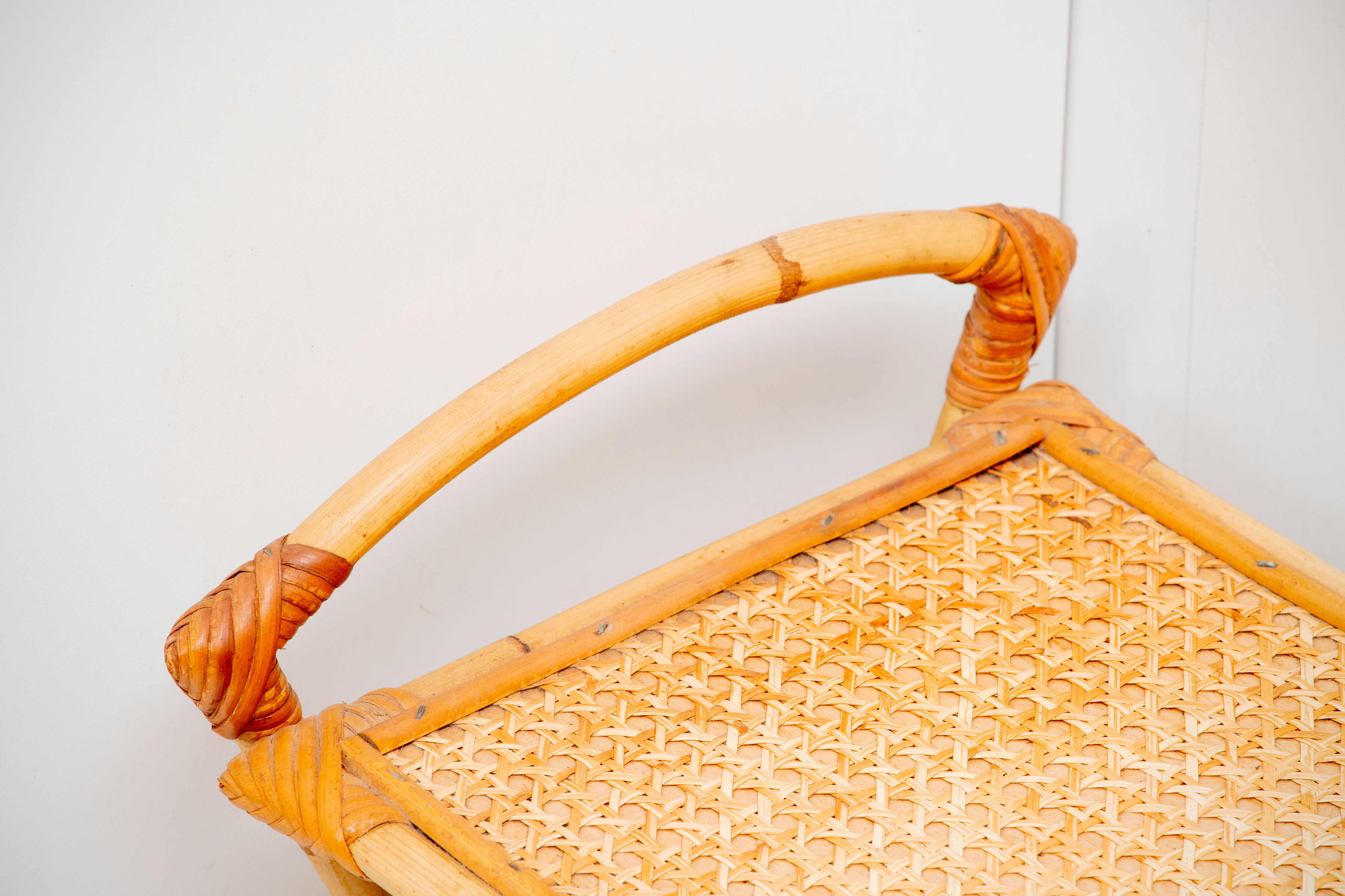 Rattan and caning magazine rack