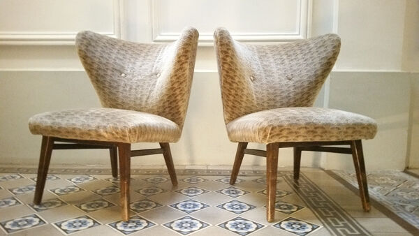 Fauteuil danois chauffeuse wingback scandinave wing chair small de Elias Svedberg