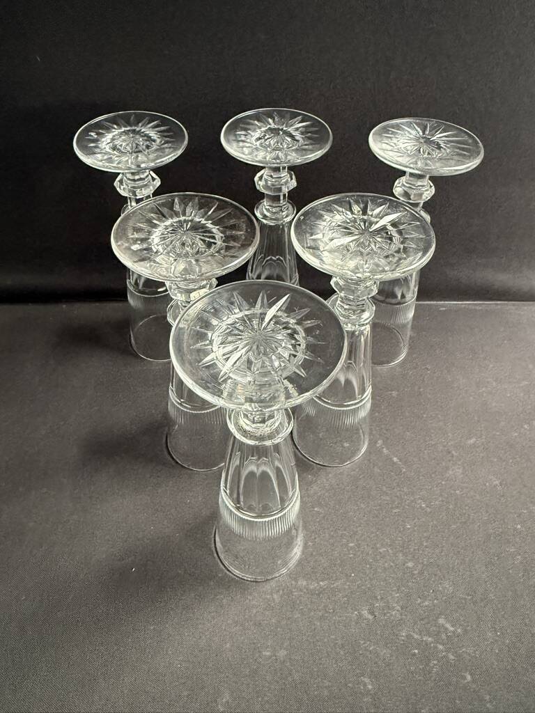 6 Flûtes Baccarat/Saint Louis XIXème
