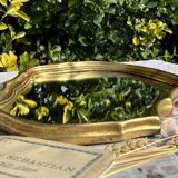 Vintage Golden Wood Carved Mirror in Louis XV Style