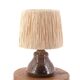 Ceramic stoneware lamp, raffia lampshade, 1960s