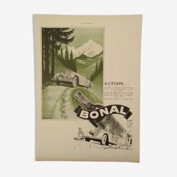 Publicité papier alcool Bonal issue d'une revue d'époque année 1937