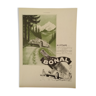 Bonal alcohol paper advertisement from a period magazine year 1937