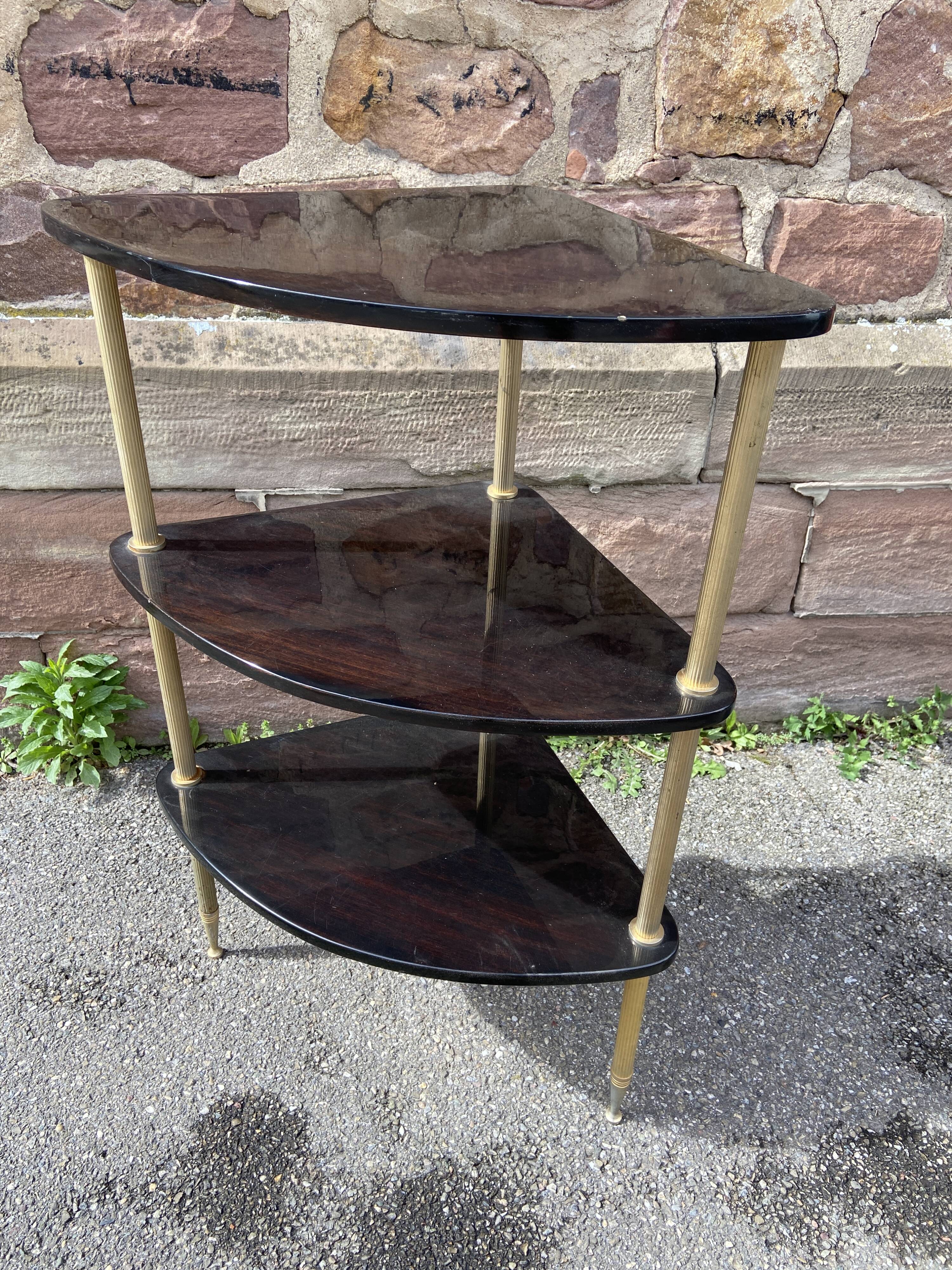 corner shelf in formica & metal 60s vintage French mid century neo classic 60