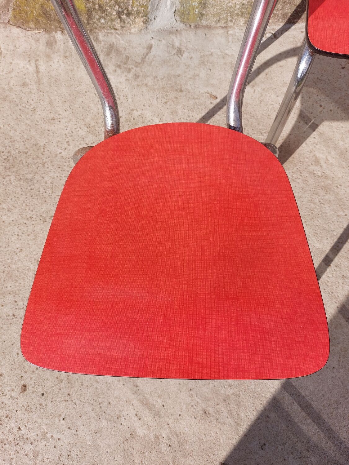 Red formica chairs