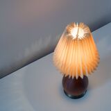 Danish solid teak and brass table lamp