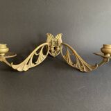 Paire de chandeliers de piano en bronze signés Gaveau, d'époque Art Nouveau