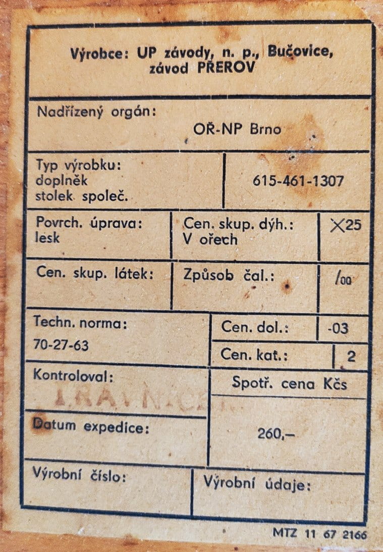 Coffee Table by F. Mezulanik for UP Závody, Czechoslovakia, 1960s