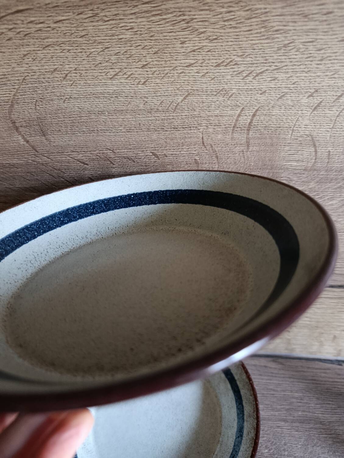 6 ceramic deep plates from the 1960s by MBFA Pornic, model Gobi.