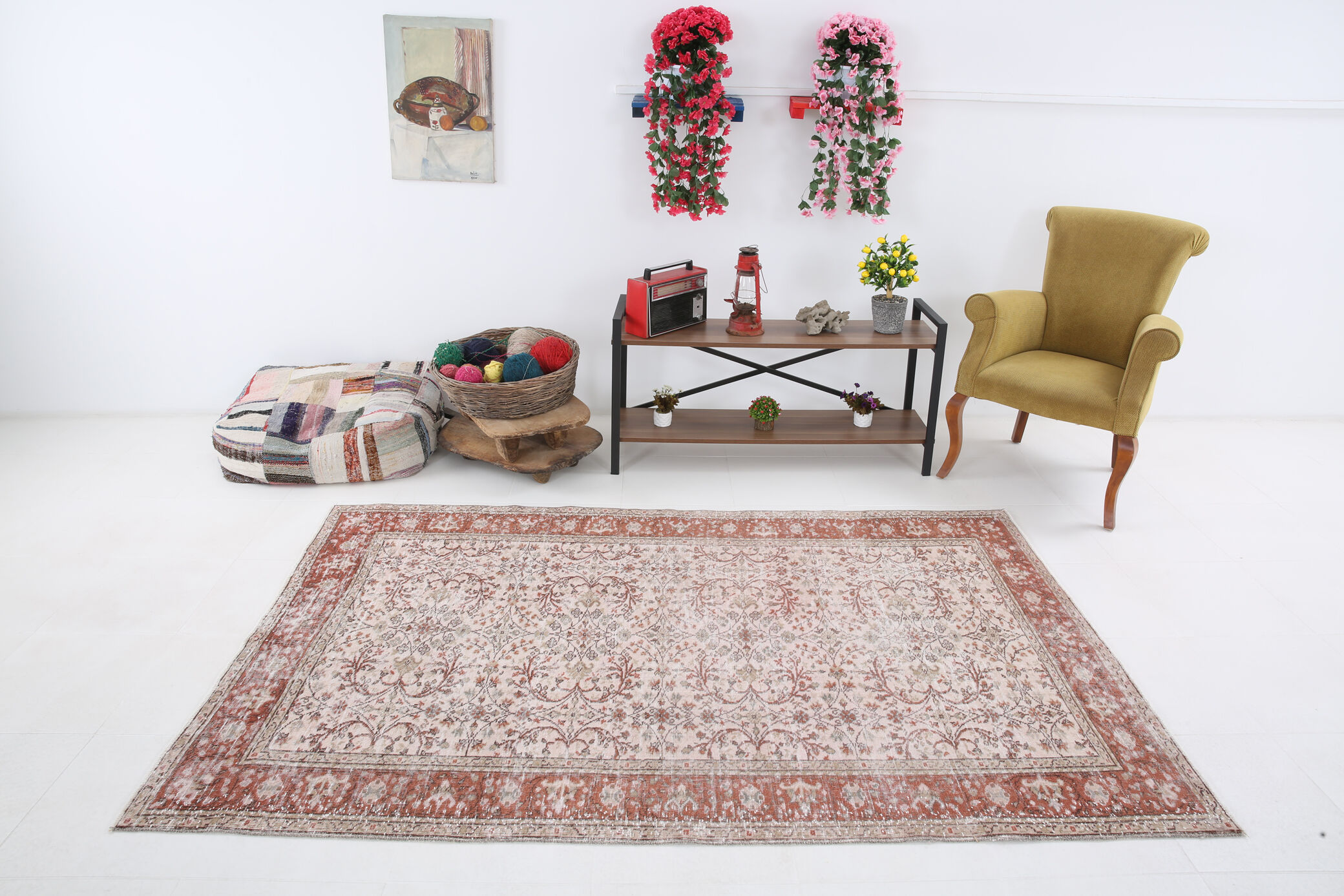 5x8 Faded Beige Turkish Rug