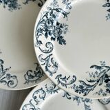 Set of 5 vintage earthenware flat plates