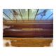 Old solid wood bar with glass top – character counter –