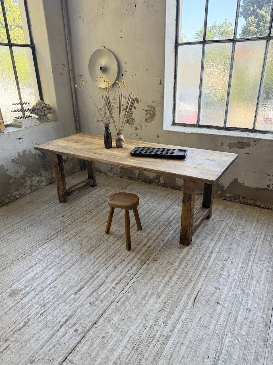 1950s pine farmhouse table 220cm
