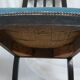 Chair prie-dieu style Napoleon III blackened wood openwork velvet blue