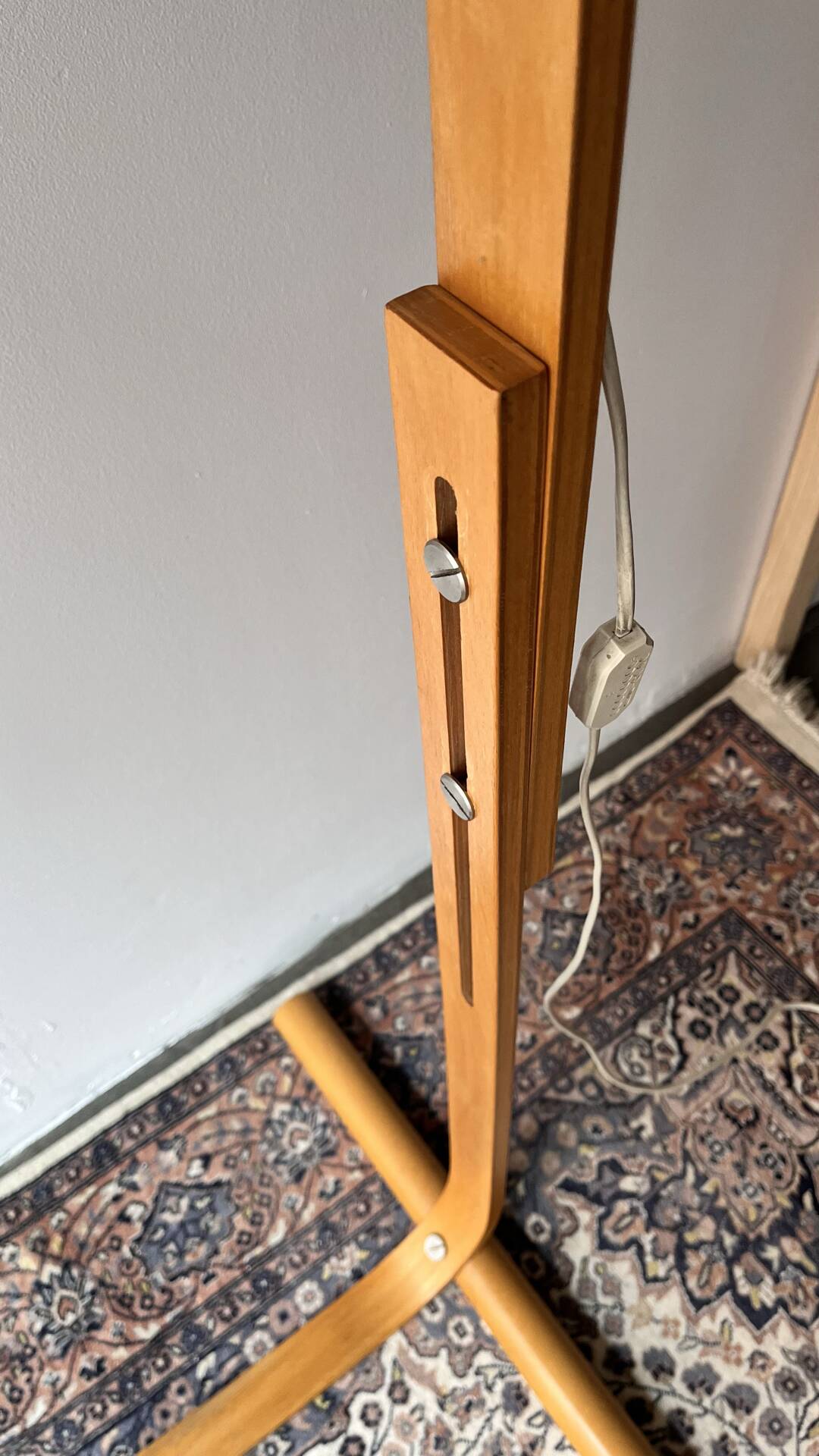Scandinavian Modern Beech Aneta Floor Lamp by Jan Wickelgren, Sweden,
