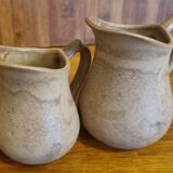 Set of 2 small creamer pitchers in Rhodaceram stoneware 30 cl, 20 cl