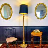 French floor lamp in fluted and gilded wood, Louis XVI style, twentieth century
