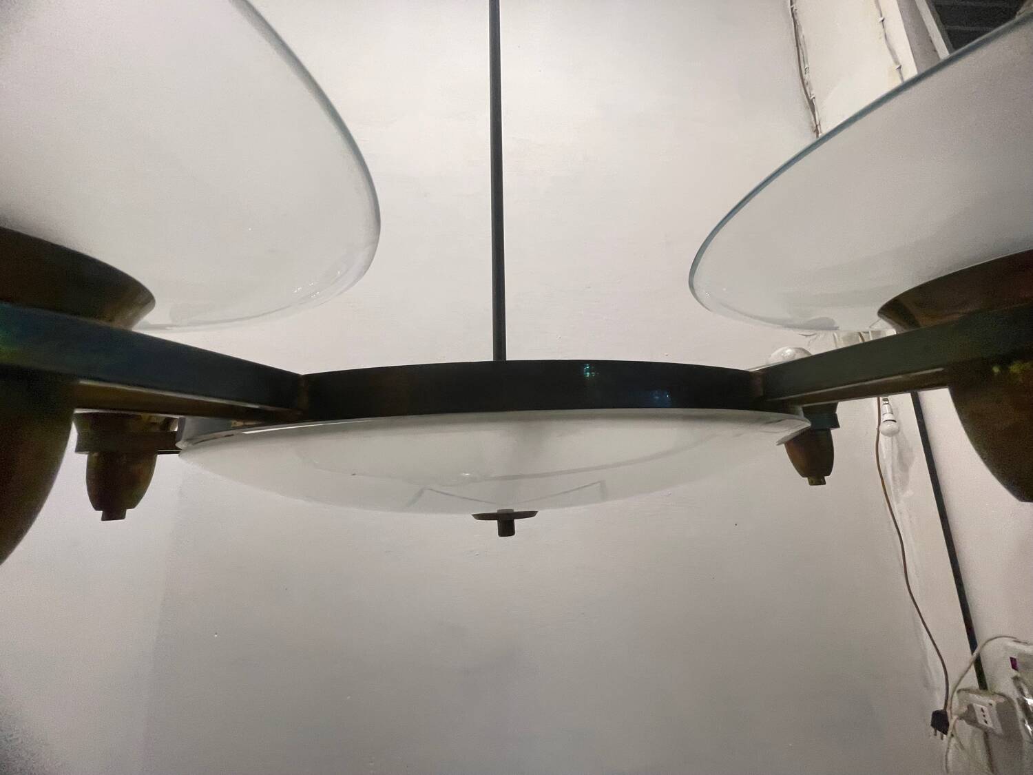 Large Art Deco Bronze Chandelier 1950’s
