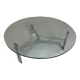 Grande table basse verre et métal design italien des années 70 vintage