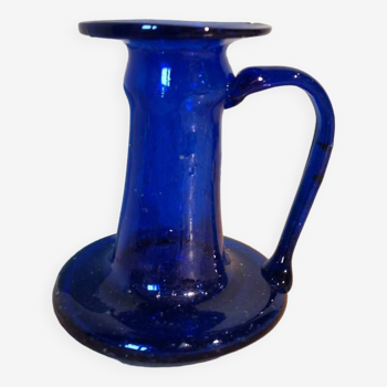 Hand-blown blue glass candle holder damascus salaheddin