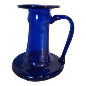 Hand-blown blue glass candle holder damascus salaheddin