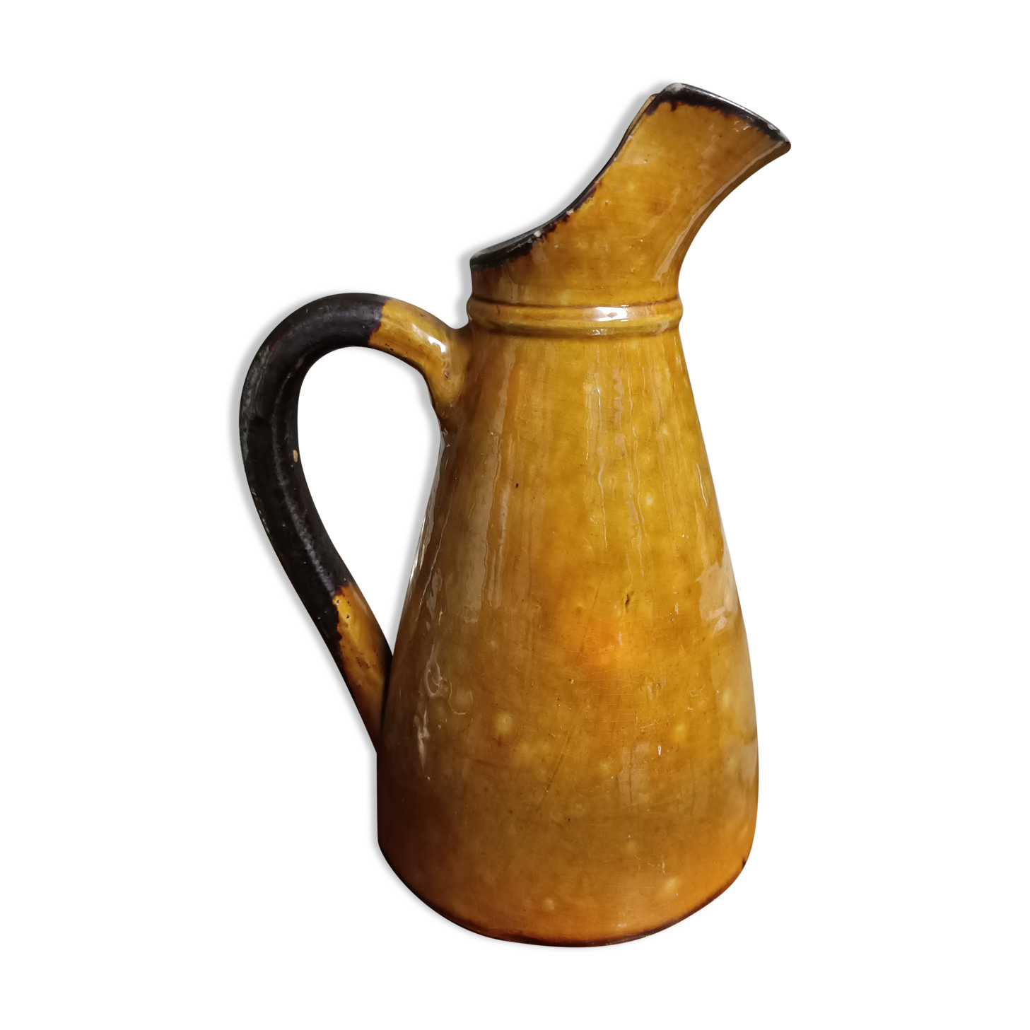 Enamelled terracotta jug