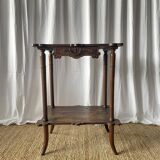 Elegant Art Nouveau side table in walnut, France early 20th century.
