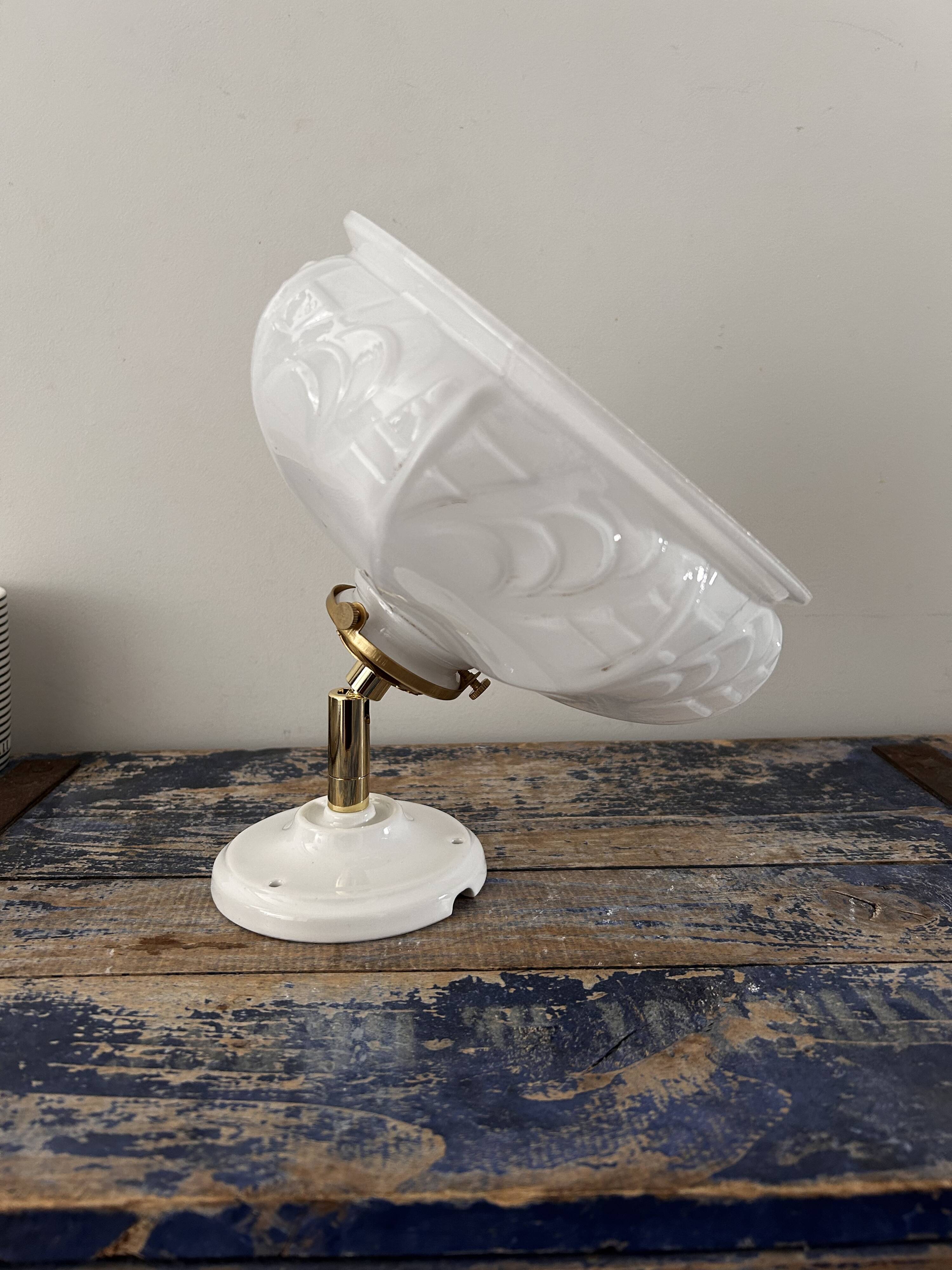 White opaline wall light