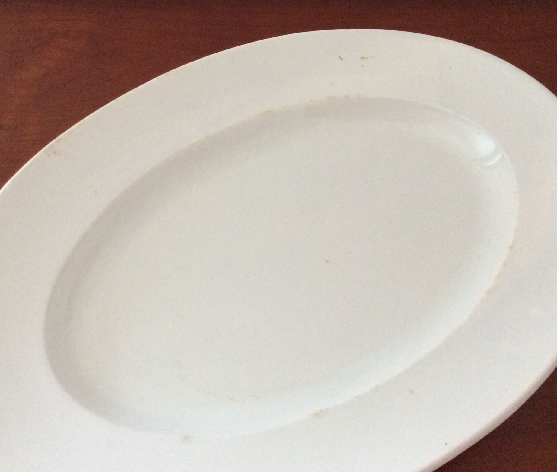Old oval white dish veillard bordeaux