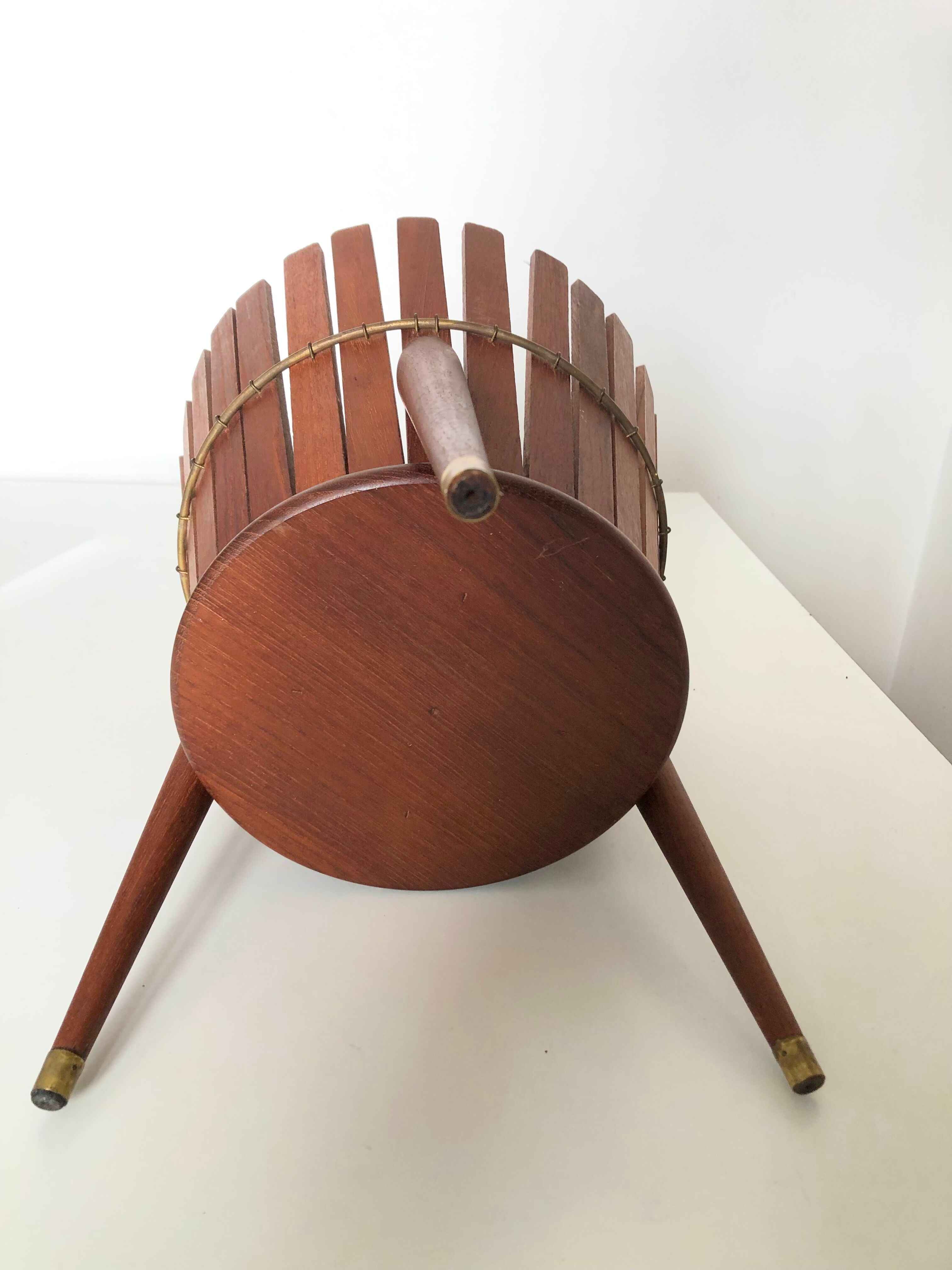 Scandinavian teak pot cover