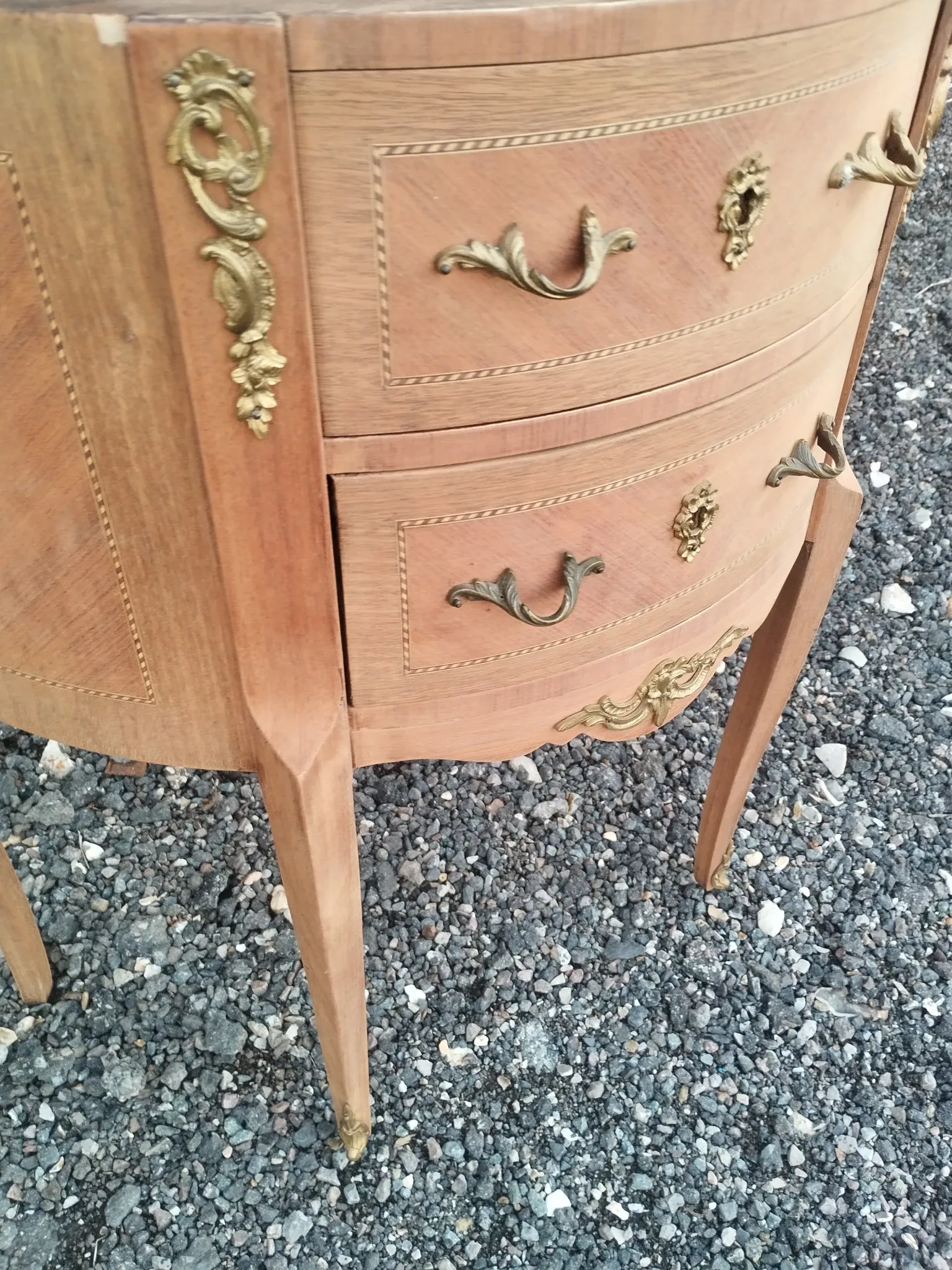 Antique Louis XVI style commode with marble top.