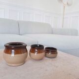 Coffee maker with 3 small stoneware pots