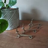 4 antique artisanal African zoomorphic knife holders from the 1970s.