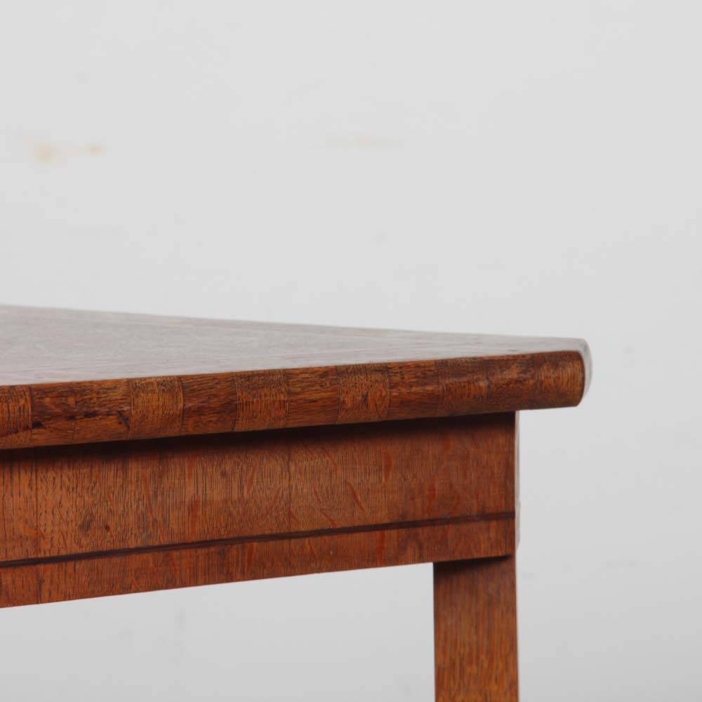 Square game table in marquetry, early 20th century