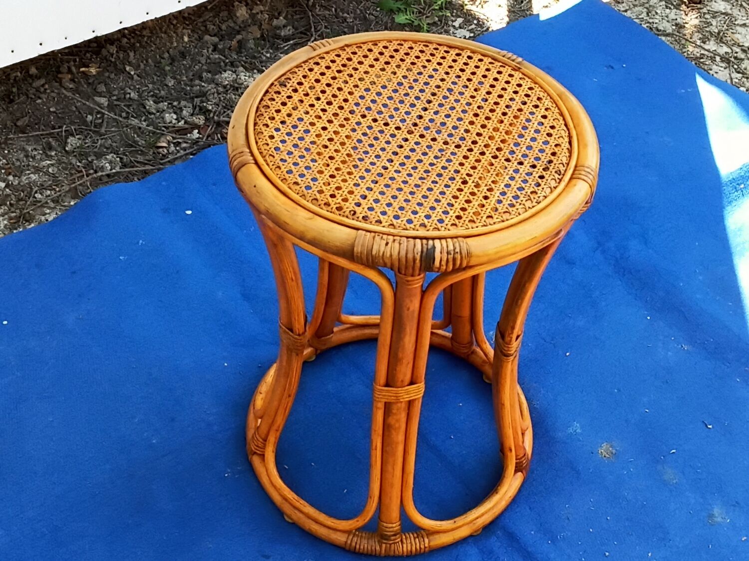 Vintage bamboo stool