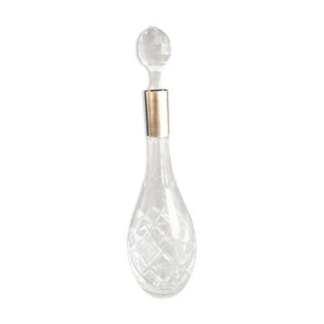 Carafe moderne milieu de siècle cristal taillé avec monture en argent 1034 numéroté