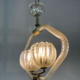 Venetian chandelier in murano glass and brass circa 1950