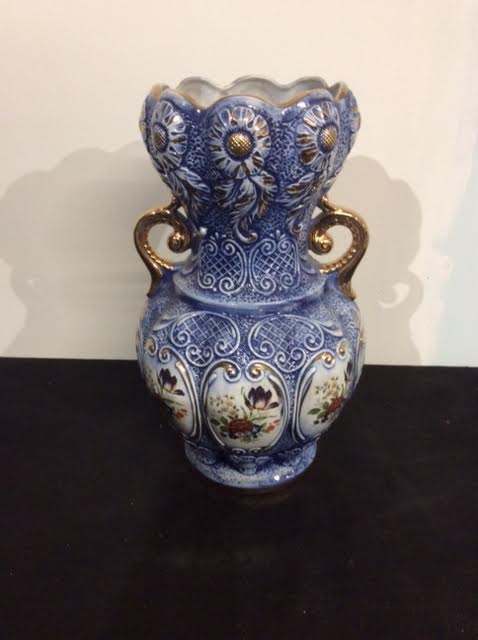 Blue ceramic vase
