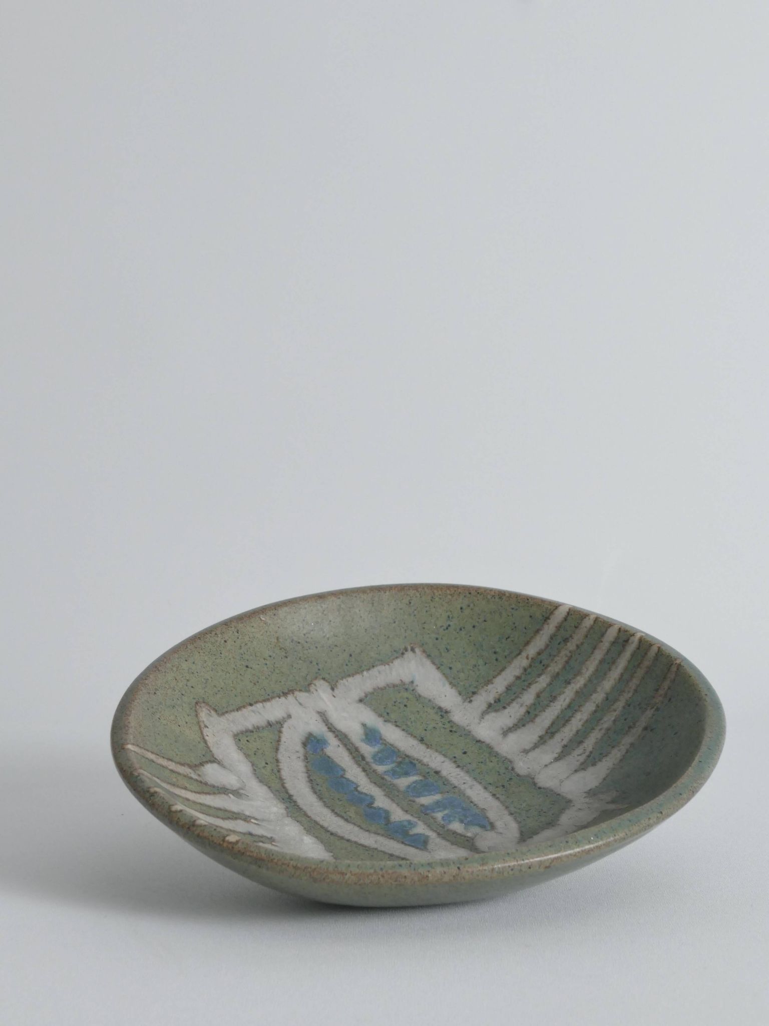 Bol en grès fait main de style mid-century moderne avec motif abstrait, années 1960