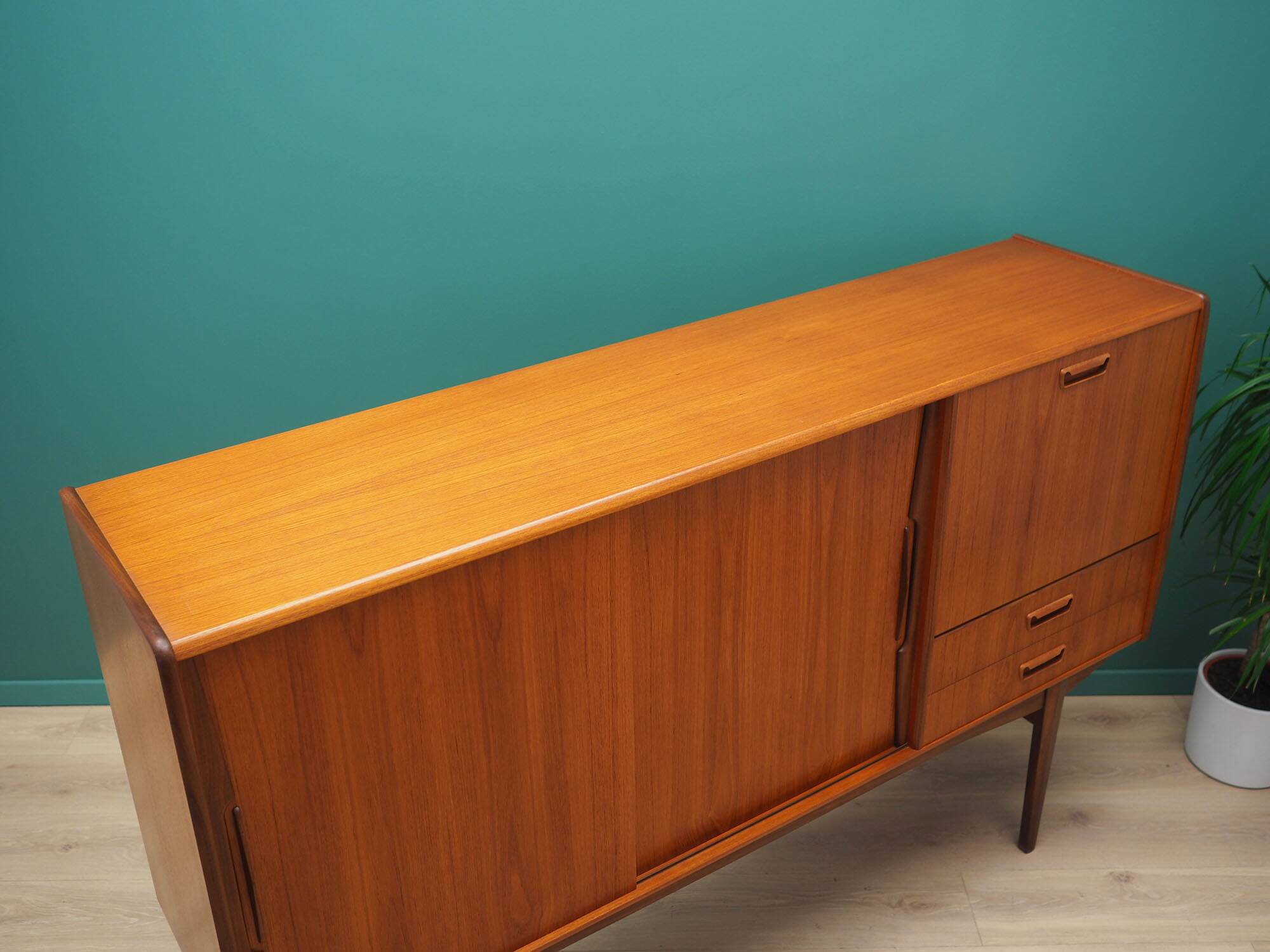 Teak highboard, Danish design, 1960s, production: Denmark