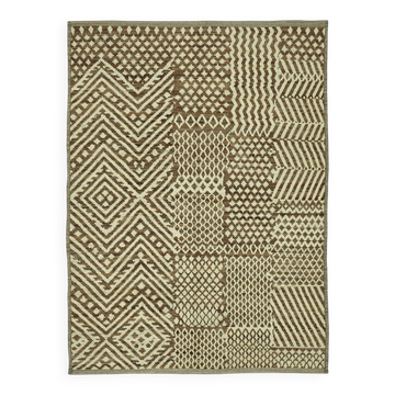 Hand-Knotted Tribal Unique 264 cm x 355 cm Beige Wool Carpet