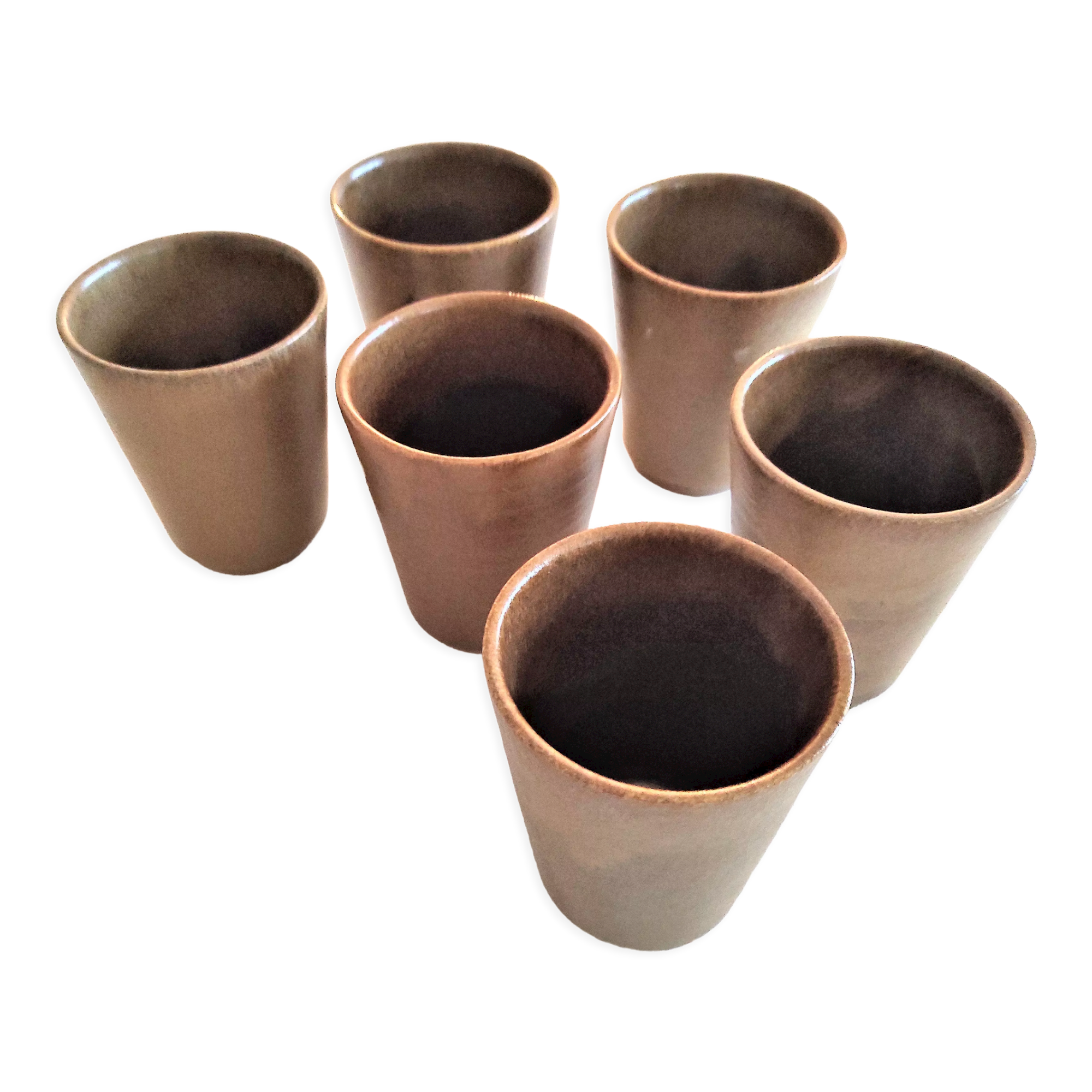 Digoin stoneware cups 1 set of 6 pieces