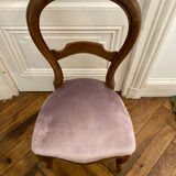 Louis Philippe style chair in purple velvet