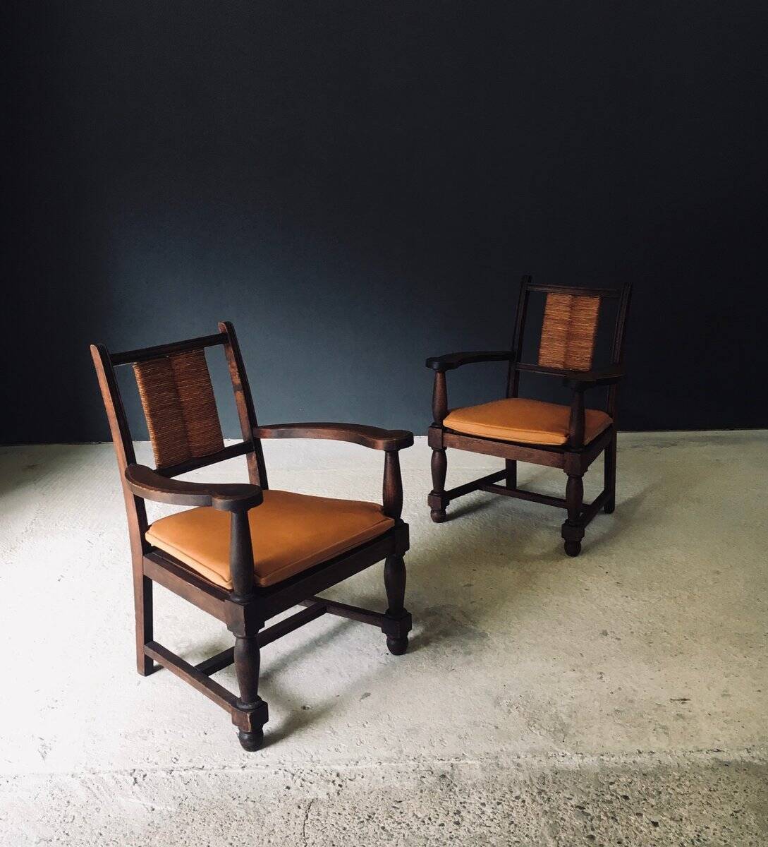 Mid-Century Modernist Armchairs in the style of Francis Jourdain, France, 1940s, Set of 2