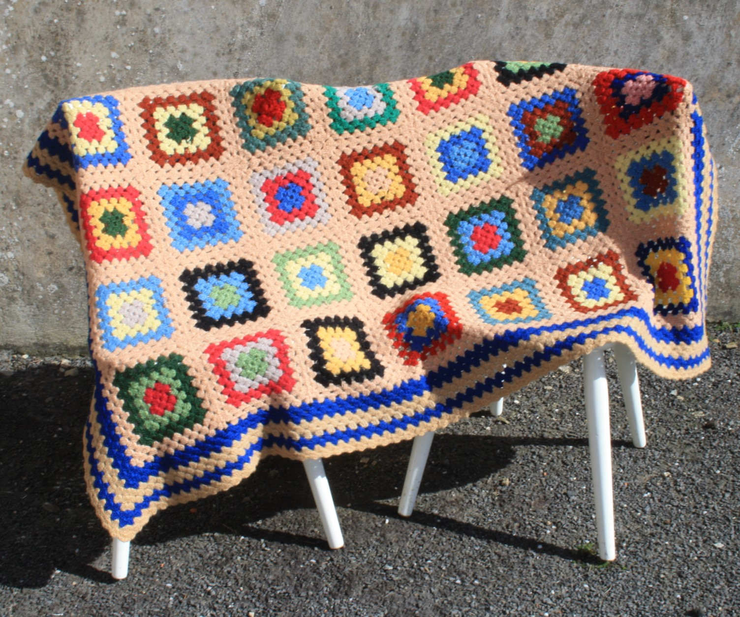 Plaid, couverture vintage au crochet