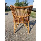Vintage rattan and wicker armchair
