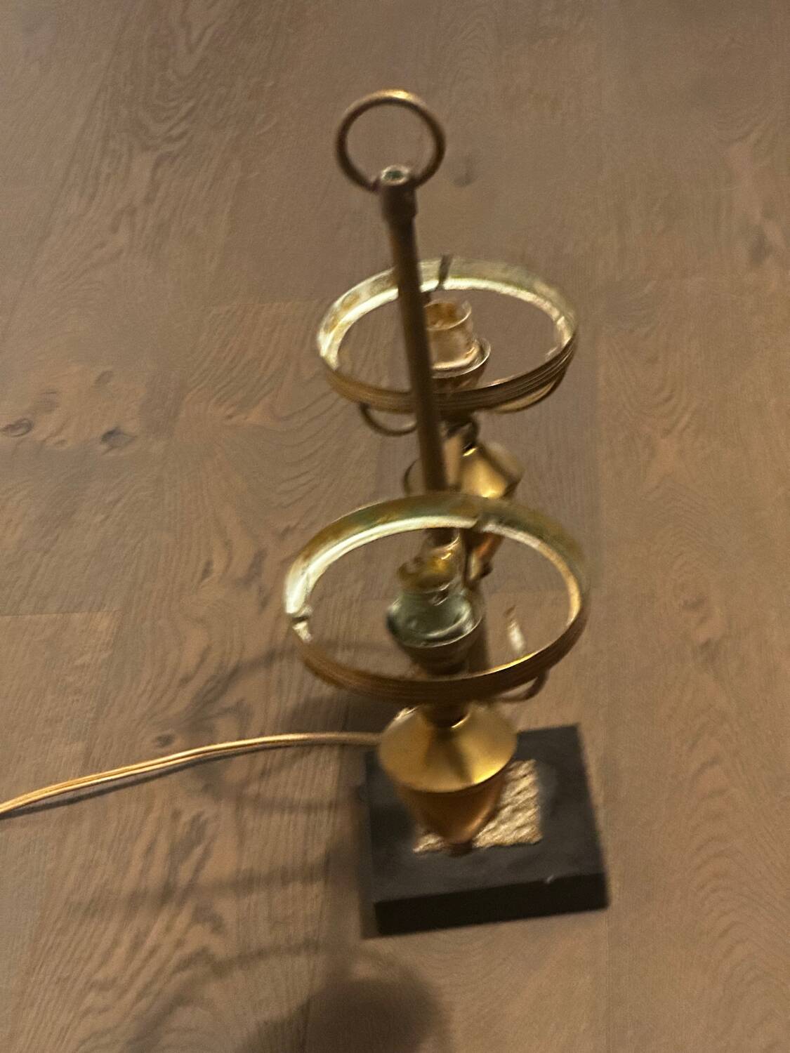 Double lamp fixture in brass, neo-classical style from the 1950s.